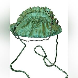 Green Taffeta Evening Purse